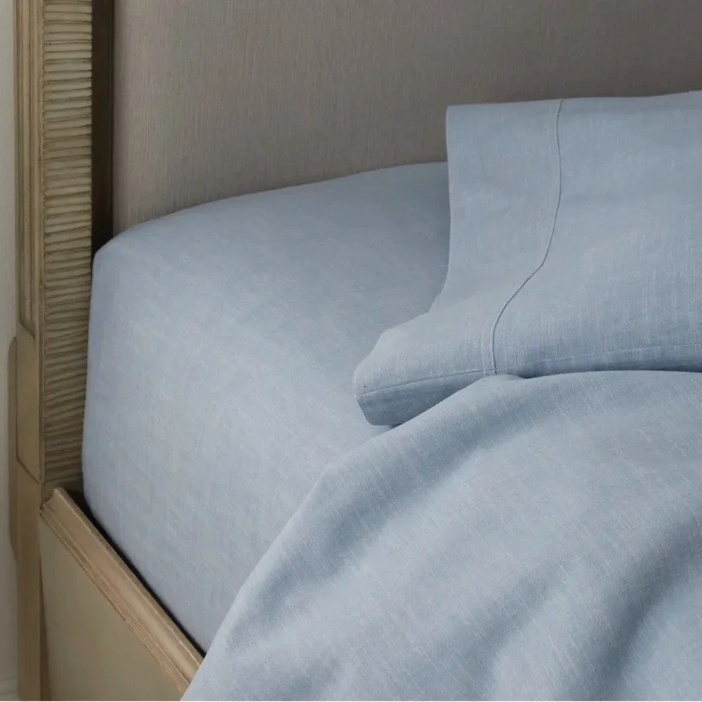 Ralph Lauren NEW Workshirt Chambray Queen Flat‎ Sheet Only